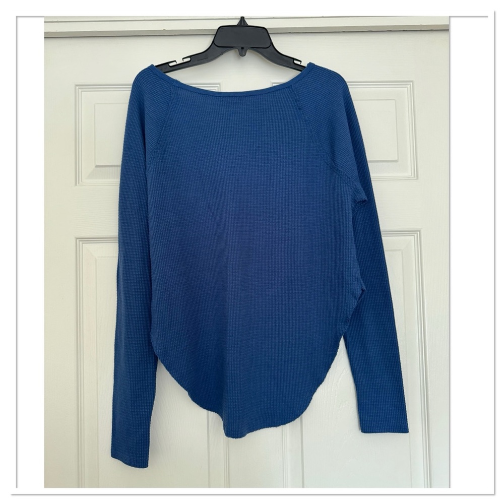 Women’s Blue Waffle Knit Leggings Friendly Top Joy Lab - Picture 3 of 4